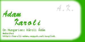 adam karoli business card