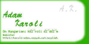 adam karoli business card